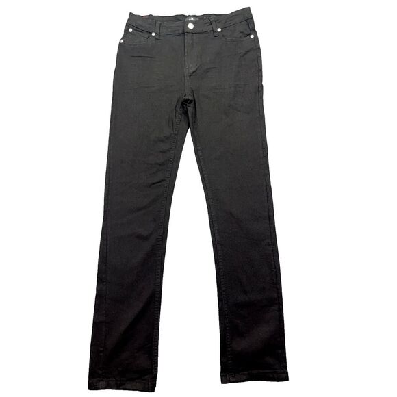 Seven 7 For All Mankind Slimmy Girls Sz 16 Dark Black Straight Leg‎ Skinny Jeans - Picture 1 of 14
